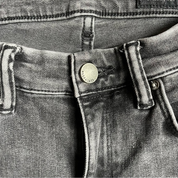All Saints Grace Denim Jeans Size 28 Washed Black/Gray - Picture 9 of 11